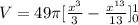 V=49\pi [\frac{x^3}{3}-\frac{x^{13}}{13}]_0^1