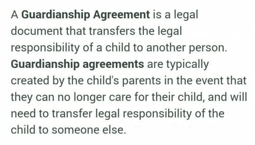 Which of the following is a legal document stating with whom a child should reside in the event of h