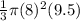 \frac{1}{3}\pi (8)^2 (9.5)