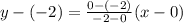 y-(-2)=\frac{0-(-2)}{-2-0}(x-0)