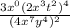 \frac{3x^0(2x^3t^2)^4}{(4x^7y^4)^2}