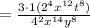 =\frac{3\cdot1(2^4x^{12}t^8)}{4^2x^{14}y^8}