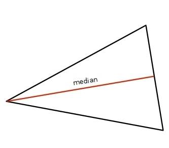 The segment drawn from a vertex in a triangle to the midpoint of the opposite side.