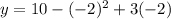 y=10-(-2)^2+3(-2)