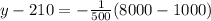 y-210=-\frac{1}{500}(8000-1000)