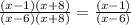 \frac{(x-1)(x+8)}{(x-6)(x+8)} =  \frac{(x-1)}{(x-6)}