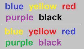Describe why the stroop test is challenging for us.