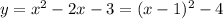 y = x^2-2x-3=(x-1)^2-4