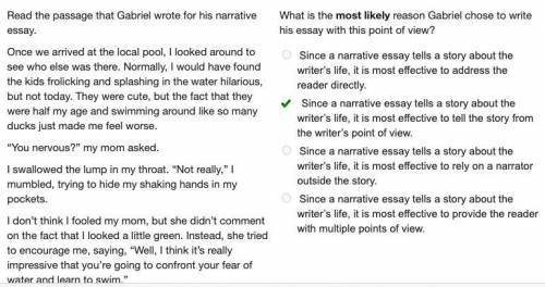 What us the most likely reason gabriel chose to write his essay with this point of view
