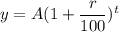 y=A(1+\dfrac{r}{100})^t
