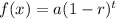 f(x)= a(1-r)^t