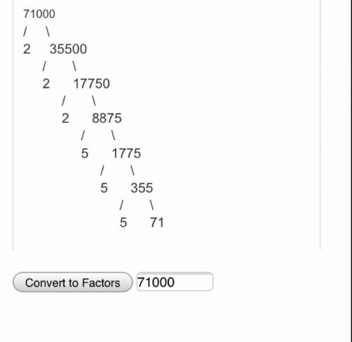 What is the prime factorization of 71,000?