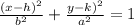 \frac{(x-h)^2}{b^2} +\frac{y-k)^2}{a^2} =1