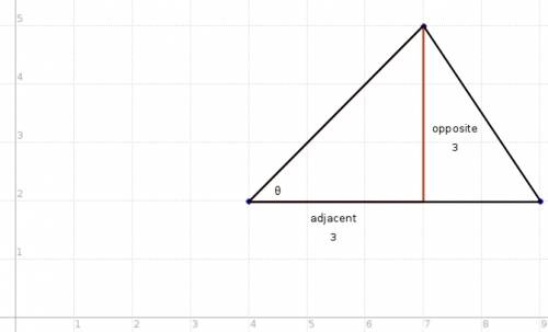 Select the correct answer. the vertices of a triangle are a(7, 5), b(4, 2), and c(9, 2). what is m`/
