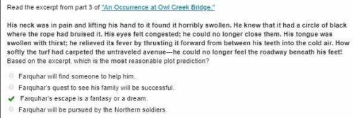 Based on the excerpt, which is the most reasonable plot prediction for “ an occurrence at owl creek