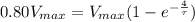 0.80 V_{max} = V_{max}(1 - e^{-\frac{4}{\tau}})