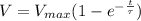V = V_{max}(1 - e^{-\frac{t}{\tau}})