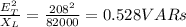 \frac{E_{T}^{2}}{X_{L}}=\frac{208^{2}}{82000}=0.528VARs