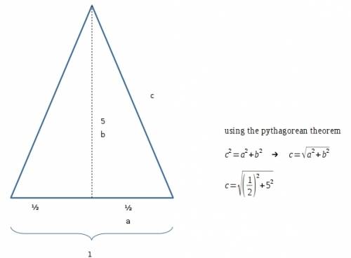 What is the slant height,s, of the triangular prism ?  round your awnser to the nearest tenth