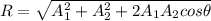 R = \sqrt{A_1^2 + A_2^2 + 2A_1A_2cos\theta}