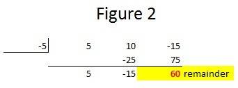 What is the remainder when the polynomial (see picture) is divided by x+5?