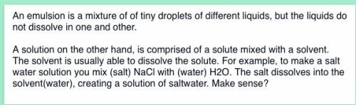 How is an emulsion different from a solution