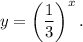 y=\left(\dfrac{1}{3}\right)^x.