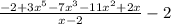 \frac{-2 + 3x^{5} - 7x^{3} - 11x^{2} + 2x}{x - 2} - 2