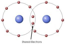 Which statement best explains how electrons form a covalent bond in a molecule?  a.  a pair of elect