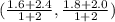 (\frac{1.6+2.4}{1+2} , \frac{1.8+2.0}{1+2} )