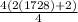 \frac{4(2(1728)+2)}{4}