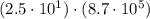 (2.5\cdot 10^{1})\cdot (8.7\cdot 10^{5})