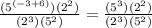 \frac{(5^{(-3+6)})(2^{2})} {(2^{3})(5^{2})}=\frac{(5^{3})(2^{2})} {(2^{3})(5^{2})}