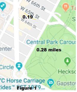 Alyssa is jogging near central park. she runs along 65th street for about 0.19 miles, then turns rig