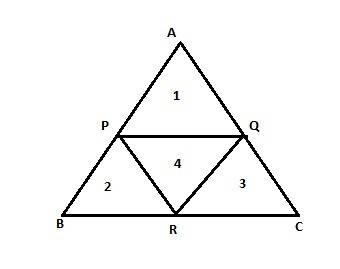 How many congruent triangles do the midsegments of an equilateral triangle partition the triangle in