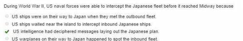 During world war ||, us naval forces were able to intercept the japanese fleet before it reached mid