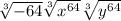 \sqrt[3]{-64}  \sqrt[3]{x^{64}}  \sqrt[3]{y^{64}}