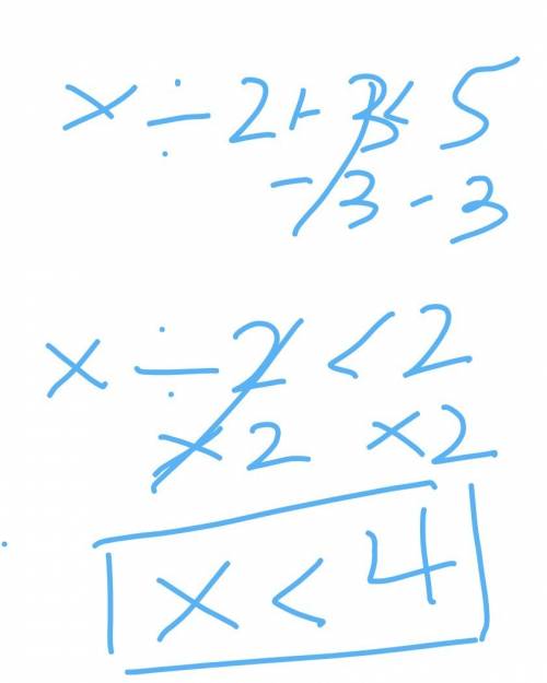 List all the integer x that satisfy both the simultaneous linear inequalities 5-x< 3 and x÷2 +3&l