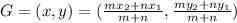 G=(x,y)=(\frac{mx_2+nx_1}{m+n}, \frac{my_2+ny_1}{m+n})