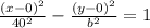 \frac{(x-0)^{2} }{40^{2} } - \frac{(y - 0)^{2} }{b^{2} } = 1
