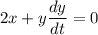 2x+y\dfrac{dy}{dt}=0