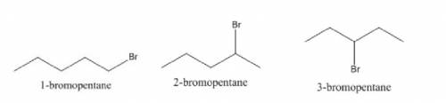 Draw the structures of all monobromo derivatives of pentane, c5h11br, which contain a 4-carbon chain