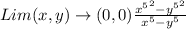 Lim(x,y)\rightarrow (0,0)\frac{{x^5}^2-{y^5}^2}{{x^5-y^5}}
