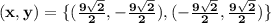 \mathbf{(x,y) = \{(\frac{9\sqrt2}{2},-\frac{9\sqrt2}{2}),(-\frac{9\sqrt2}{2},\frac{9\sqrt2}{2})\}}