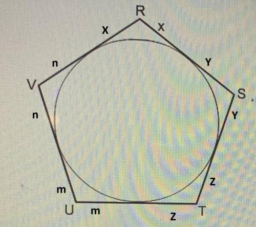 Pentagon rstuv is circumscribed about a circle. what is the value of x if rs = 8, st = 12, tu = 15,
