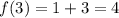 f(3) = 1+3 = 4