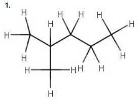 What is the extended and shortened structural formula for 2-methylpentane