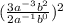 (\frac{3a^{-3}b^{2}  }{2a^{-1} b^{0} } )^{2}