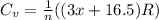 C_v = \frac{1}{n}((3x+16.5)R)