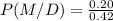 P(M/D)=\frac{0.20}{0.42}